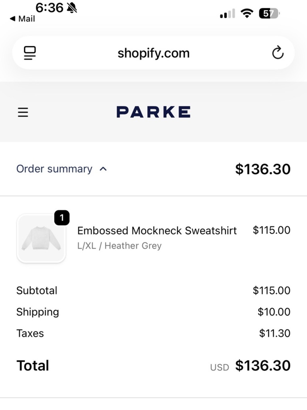 Women’s Crewneck Sweatshirt in Light Gray - Picture 2 of 6